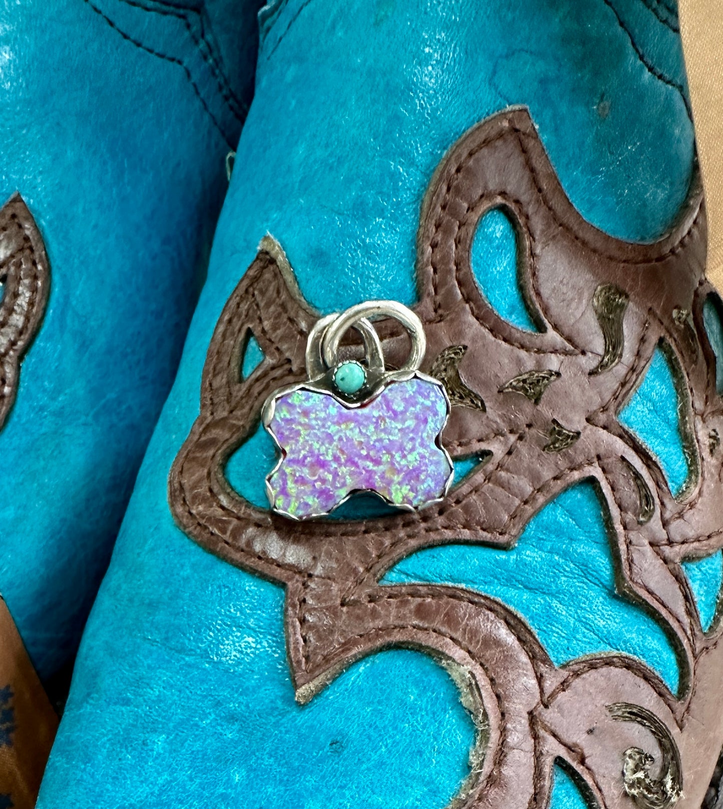 Bella Opal Dog Bone Pendant