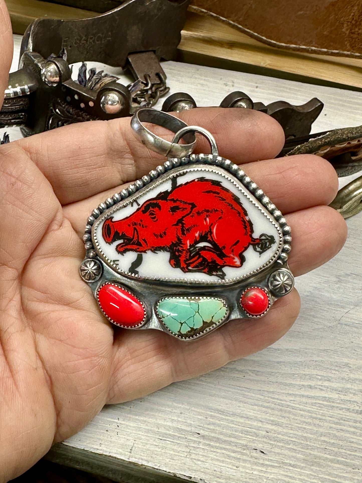 Arkansas Razorback Statement Pendant