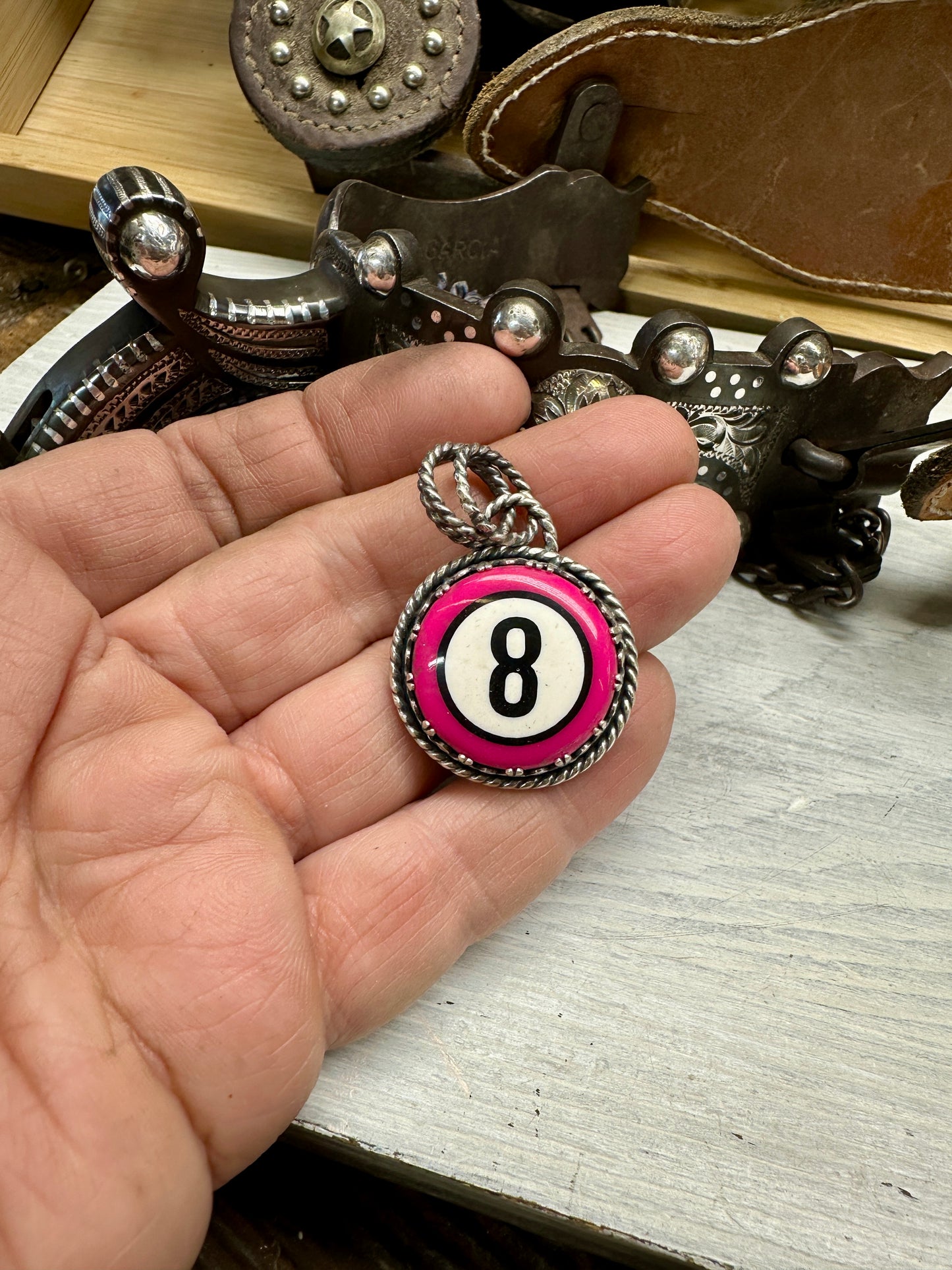 Pink Number 8 Pendant