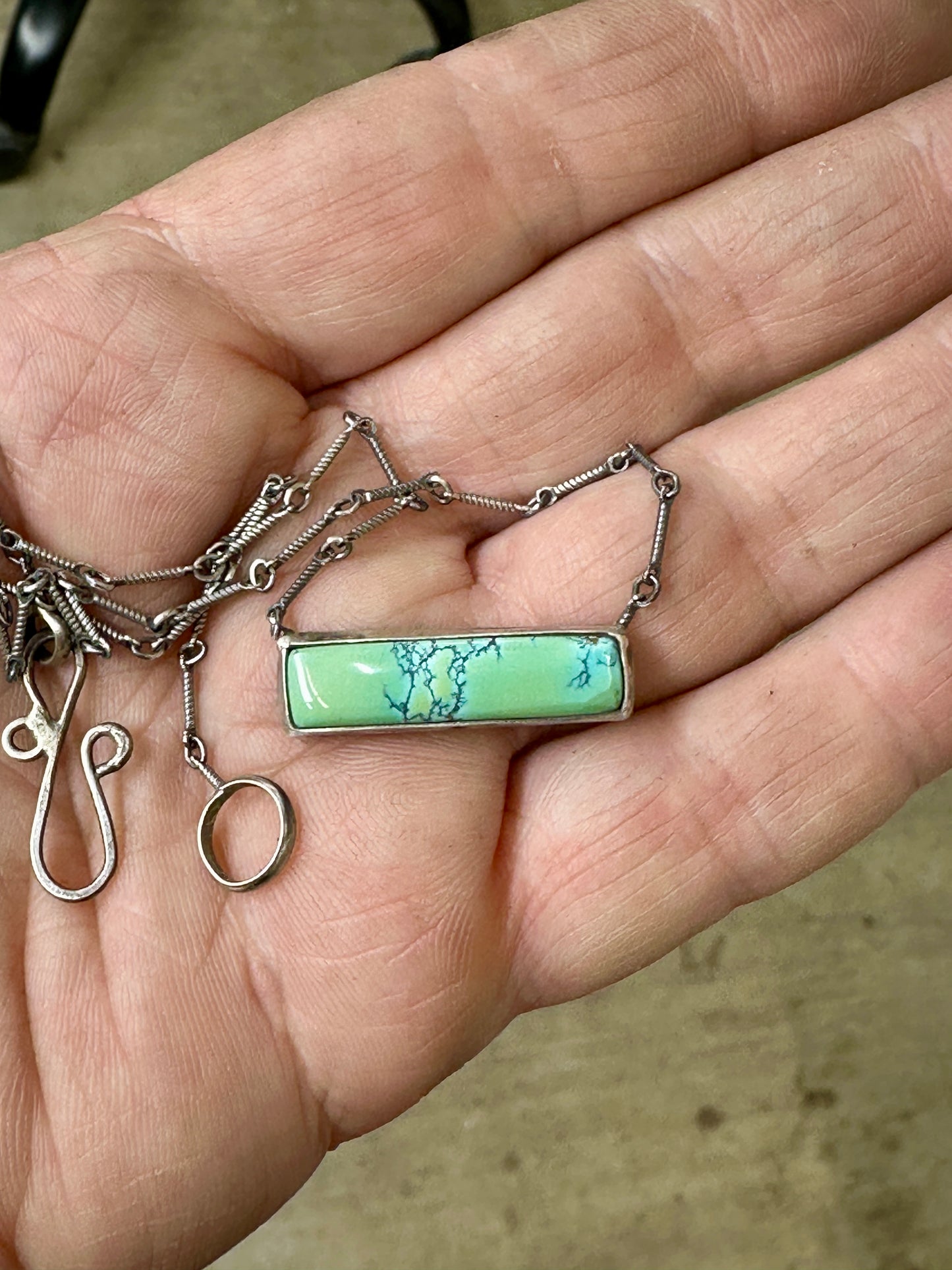 Polychrome Turquoise Bar Necklace