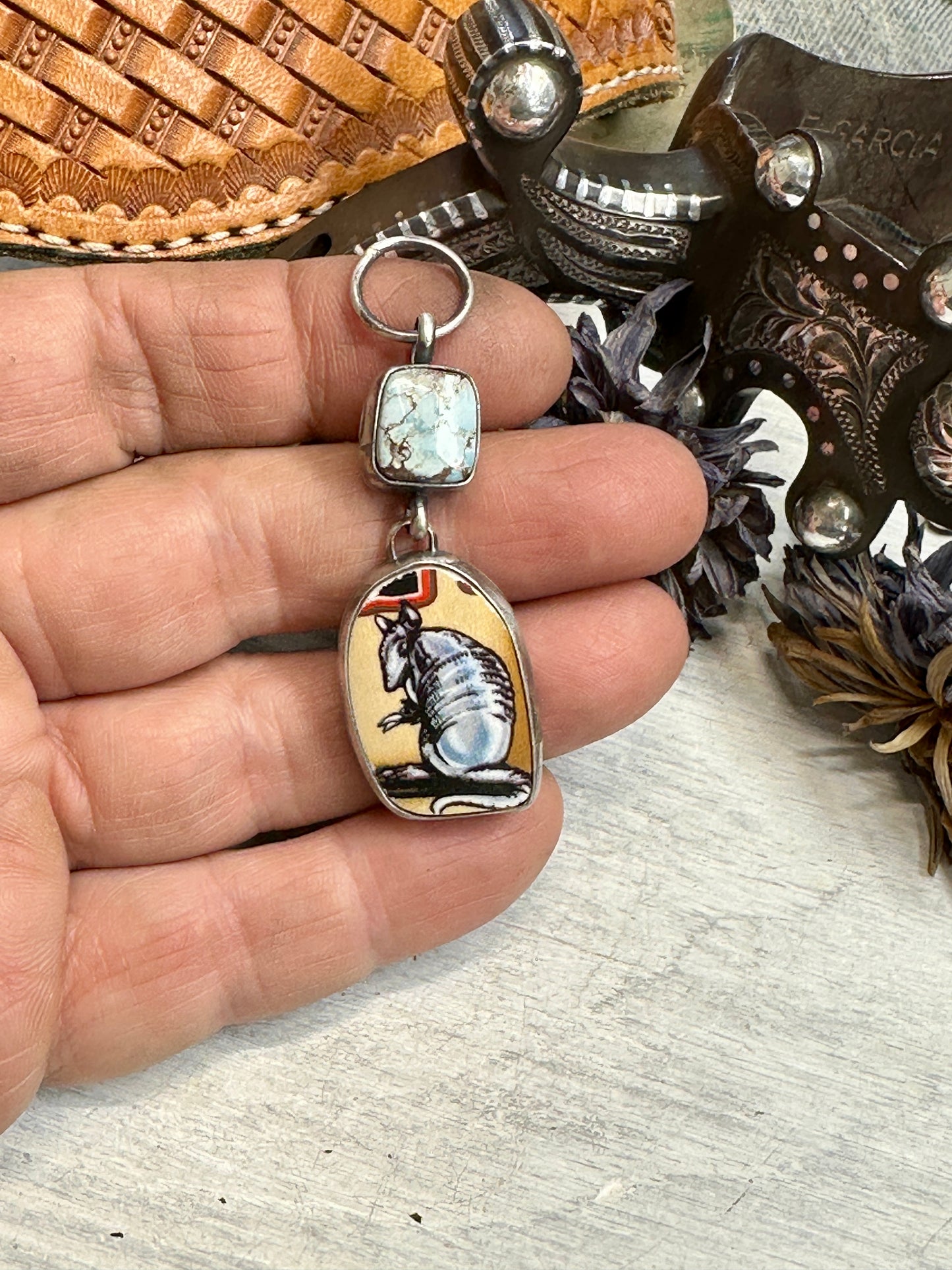 Armadillo and Red River Pendant